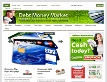 Tablet Screenshot of debtmoneymarket.com